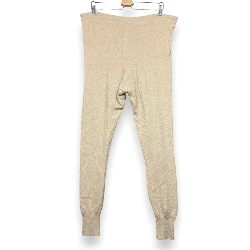 Mitsukoshi Thermal Set Mens L Beige Wool Henley Top Leggings‎ Long Johns Japan